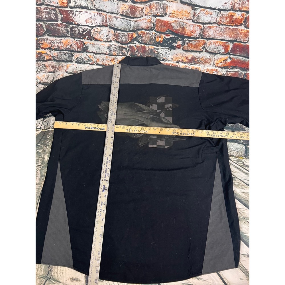 Red Kap Hot Rod Mechanic Shirt Mens XXL Black Grey Muscle Car Graphic Work Shirt - Picture 5 of 6